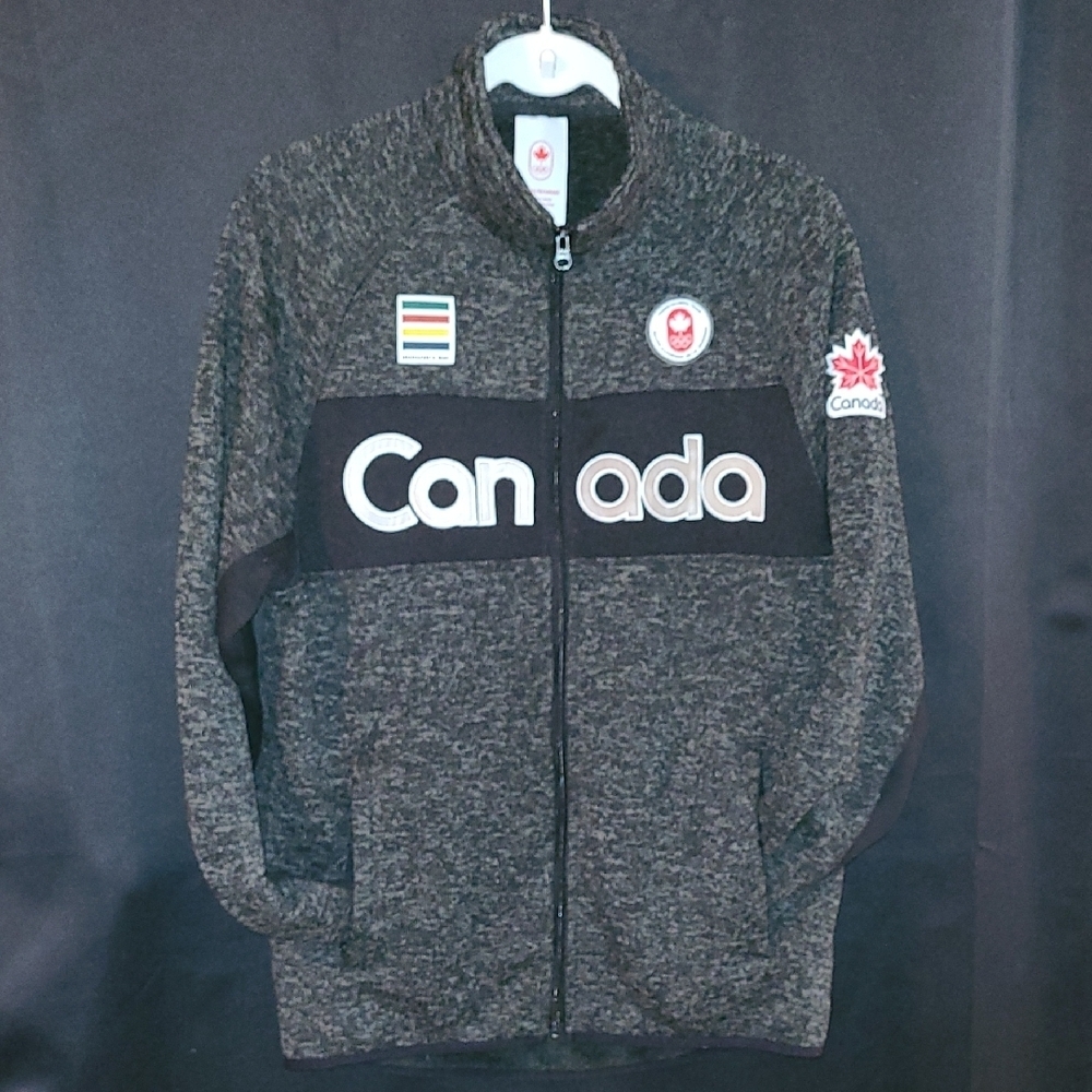 HUDSON BAY TEAM CANADA Gray Zip-Up Jacket Mens Size Med Youth OLYMPIC TEAM